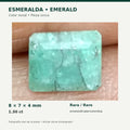 Esmeralda Natural Colombiana 1.30 Ct 8x7x4mm Color Zonal Única